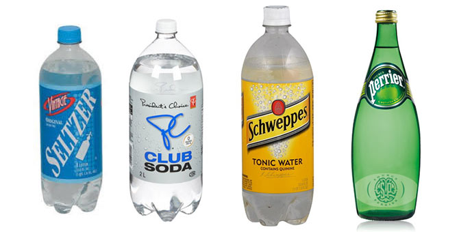 club soda vs seltzer water vs tonic water