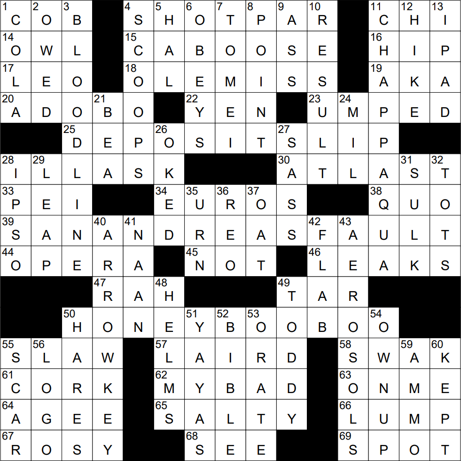 ny times crossword puzzle answers