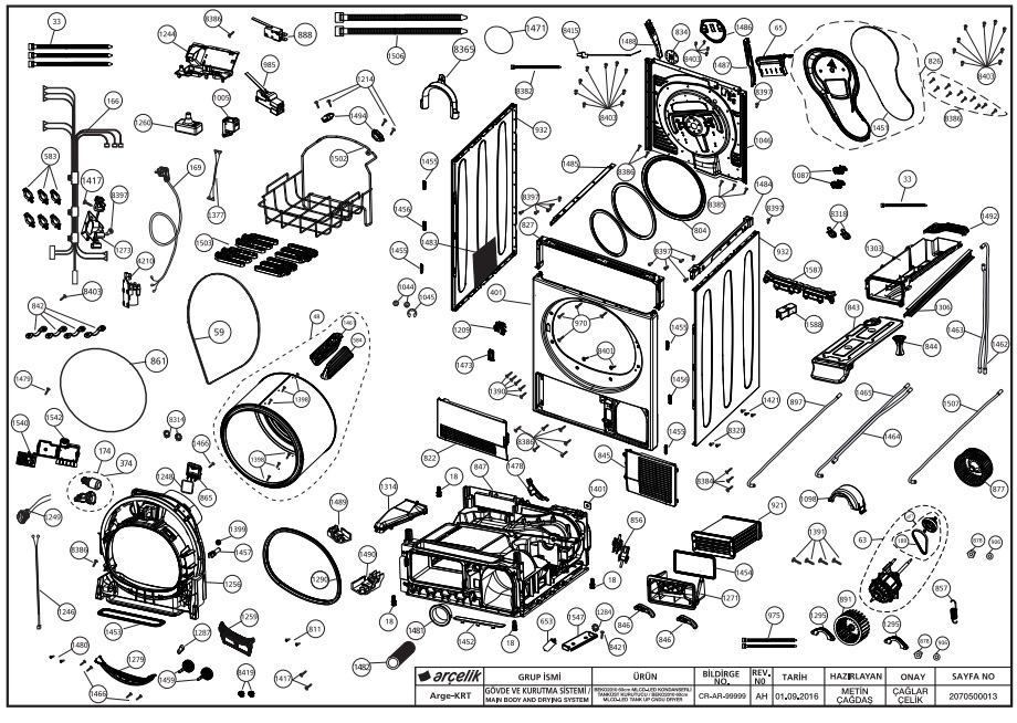 beko dryer parts