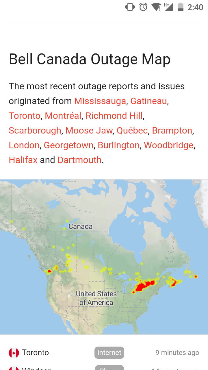bell internet outage toronto