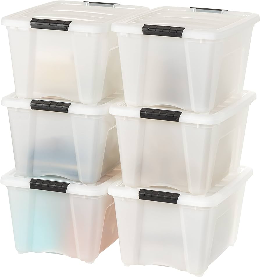 plastic bins with lids