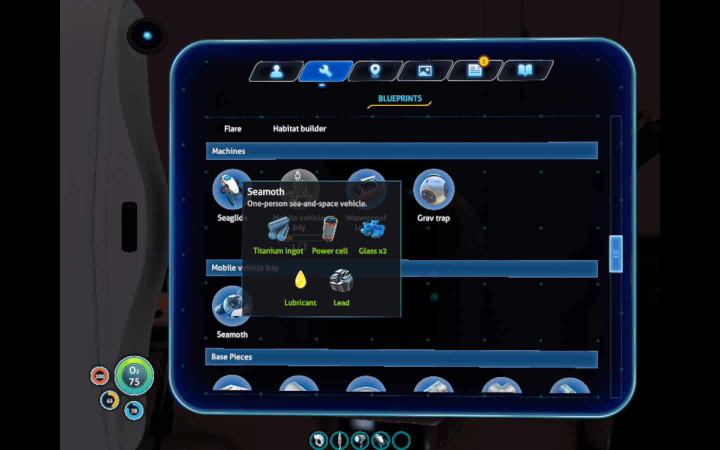 subnautica how to build seamoth