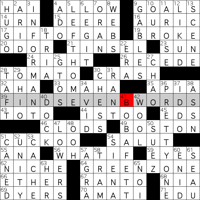 auric crossword clue