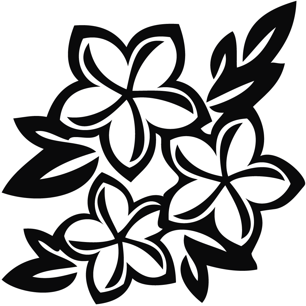 black and white clip art flowers