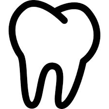black and white tooth clipart