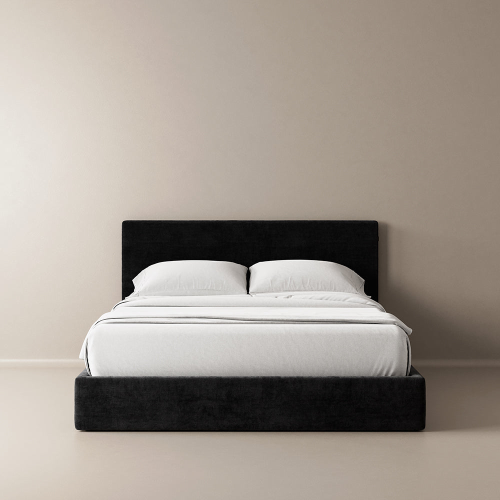 black soft bed frame