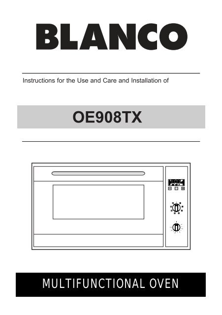 blanco oven controls