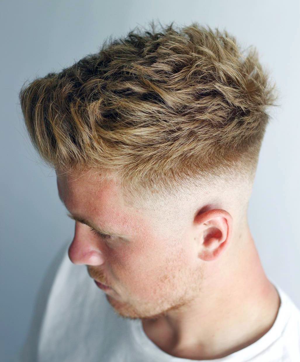 blonde taper fade