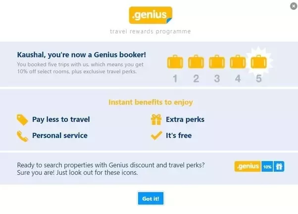 booking.com genius levels