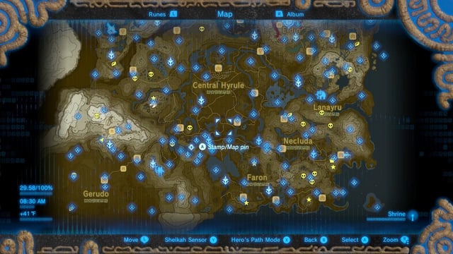 botw shrine map