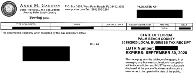 boynton beach business tax receipt