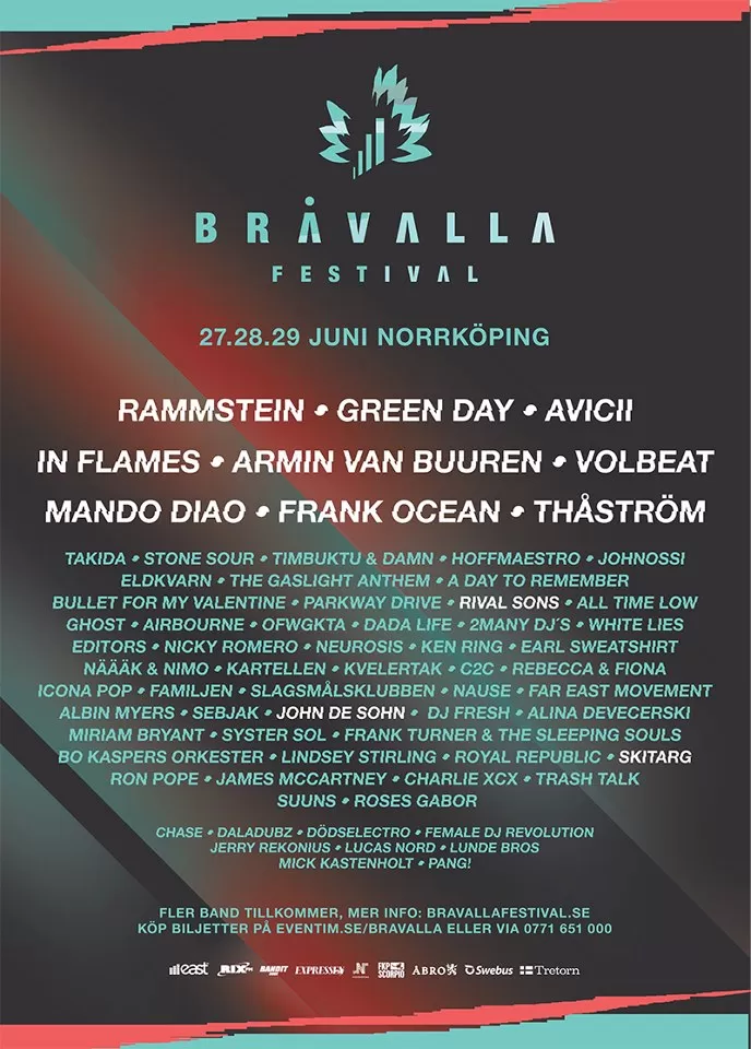 bråvalla festival 2015 lineup