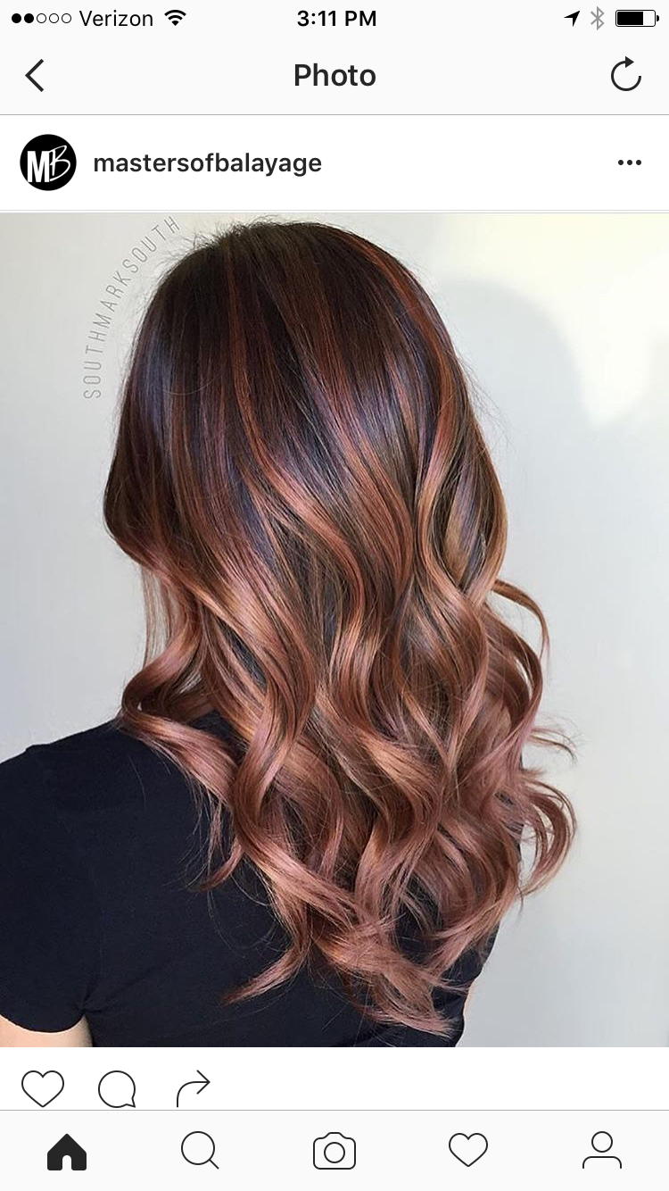 brunette rose gold hair