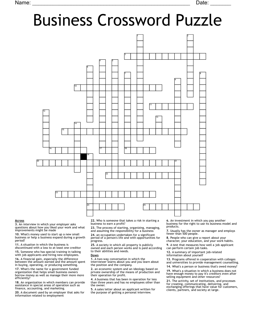 businesses crossword clue