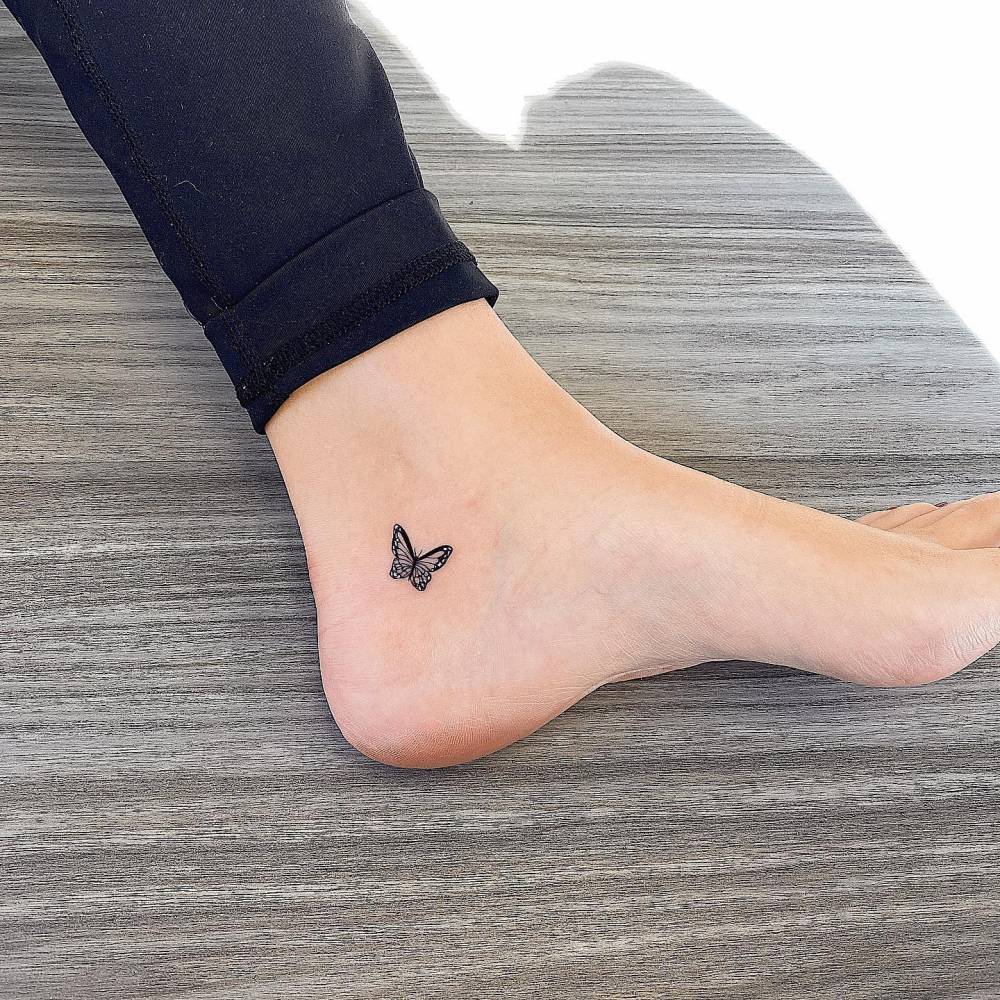 butterfly tattoo on ankle