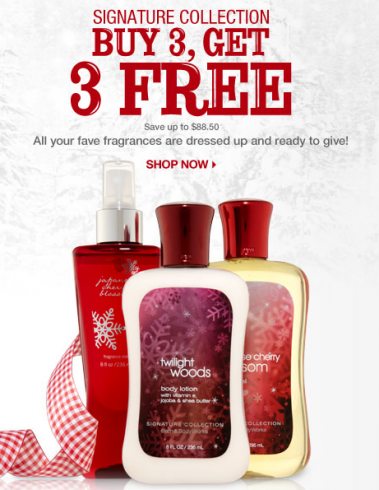 buy 3 get 3 bath and body