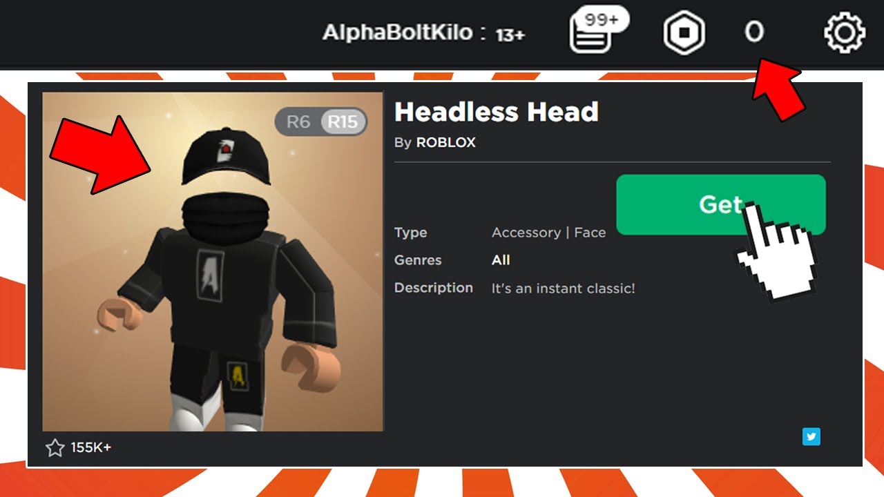 how to be headless in roblox