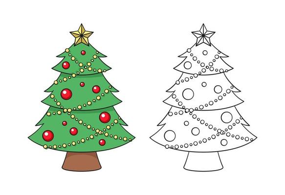 christmas tree drawing outline