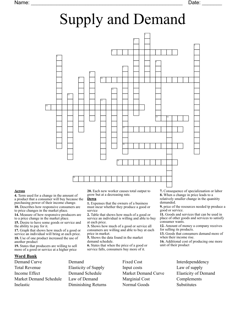 a full supply crossword clue