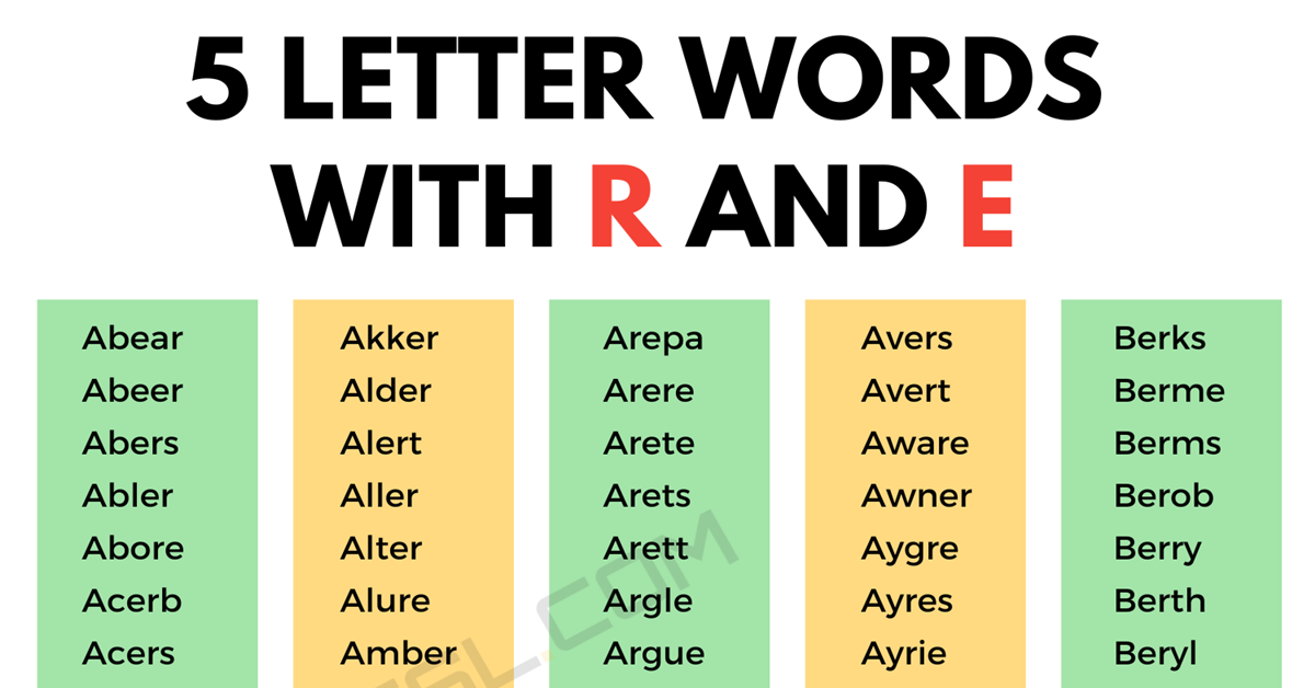 5 letter word with rte