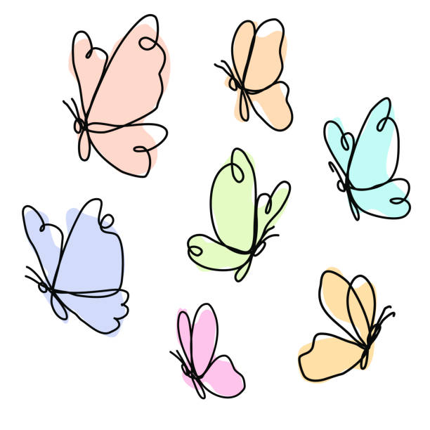 dibujos de flores y mariposas