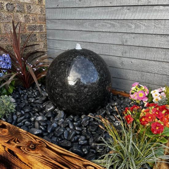 solar powered sphere water feature