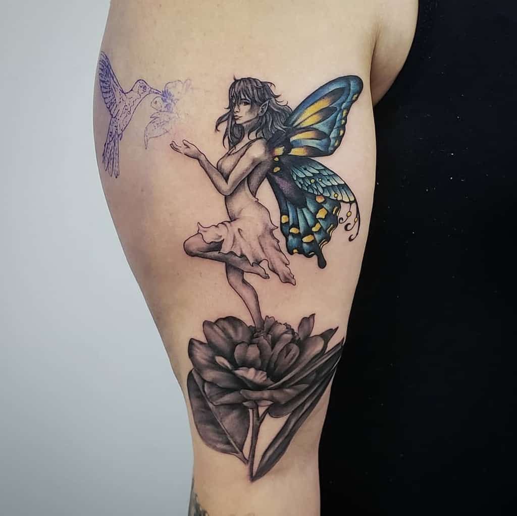 fairy thigh tattoos