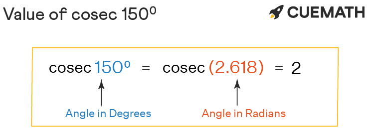 cosec 150 degrees