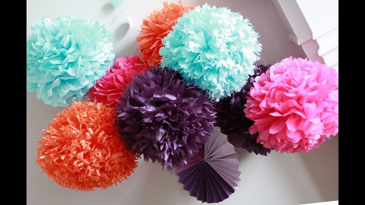 paper pompoms diy