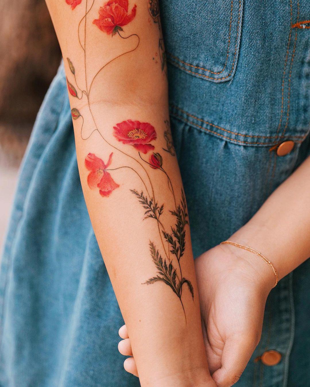 plantillas de tatuajes de flores para mujeres
