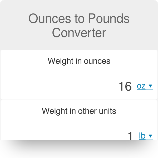 calculate ounces to pounds