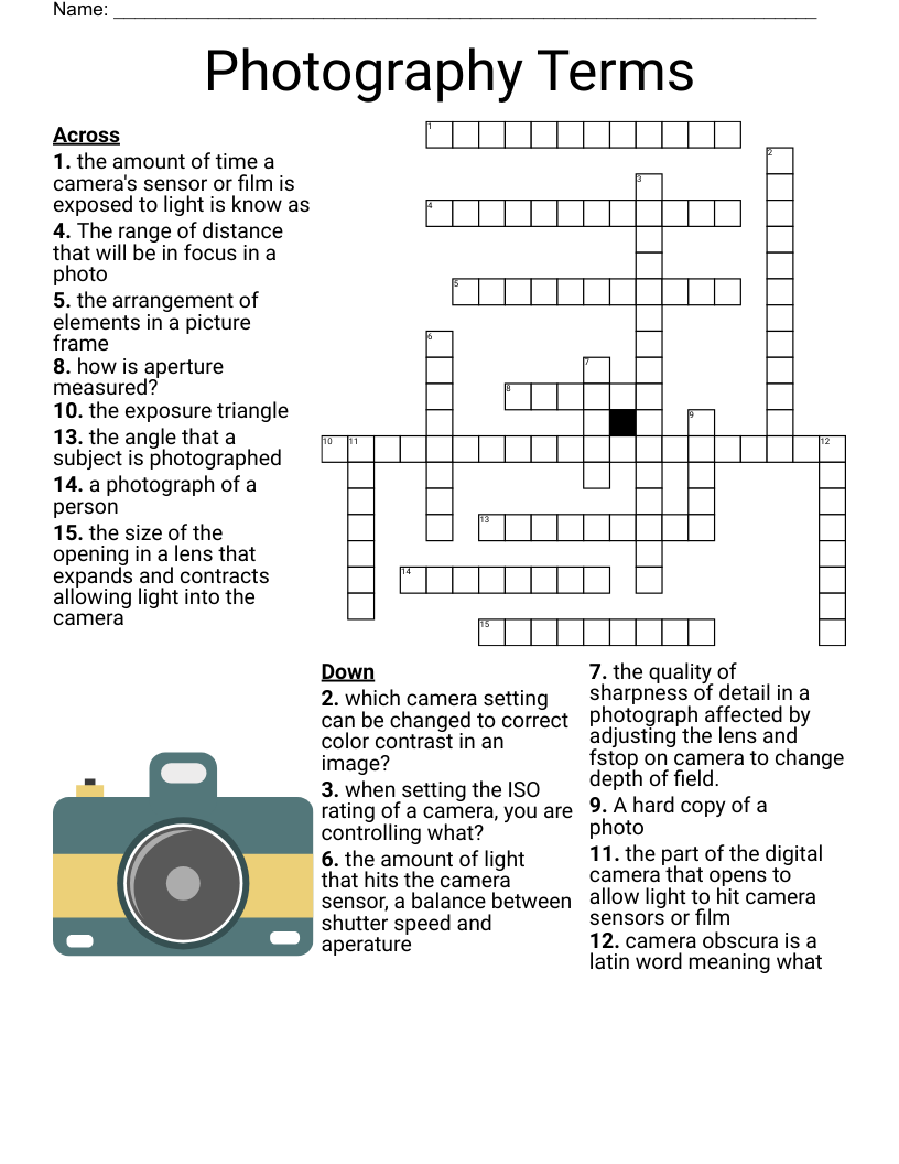 camera part crossword clue
