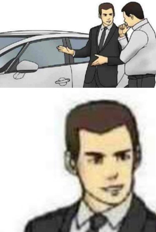 car salesman meme template