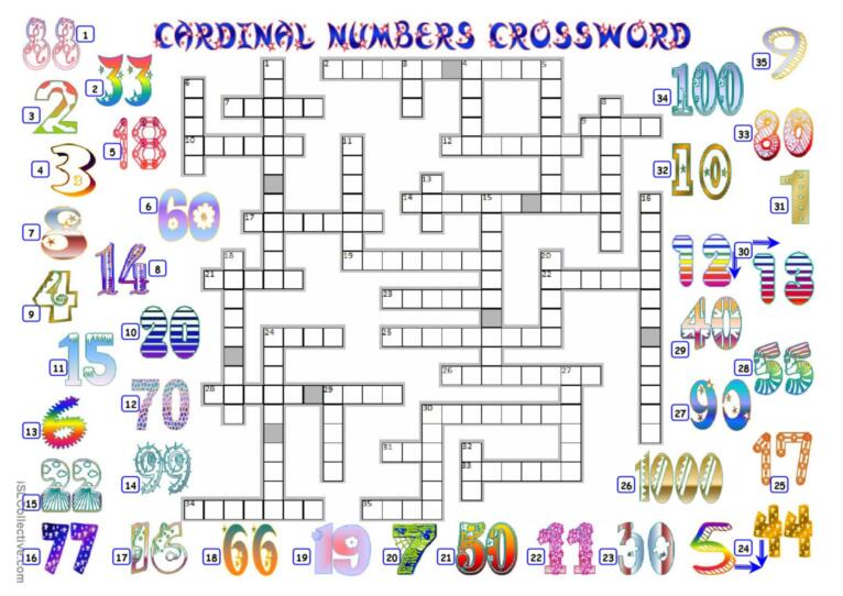 cardinal number crossword clue 6 letters