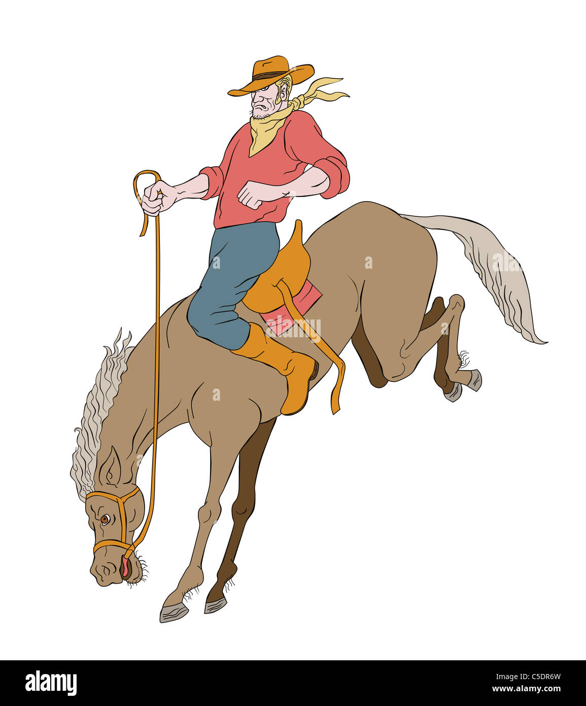 cartoon bucking horse