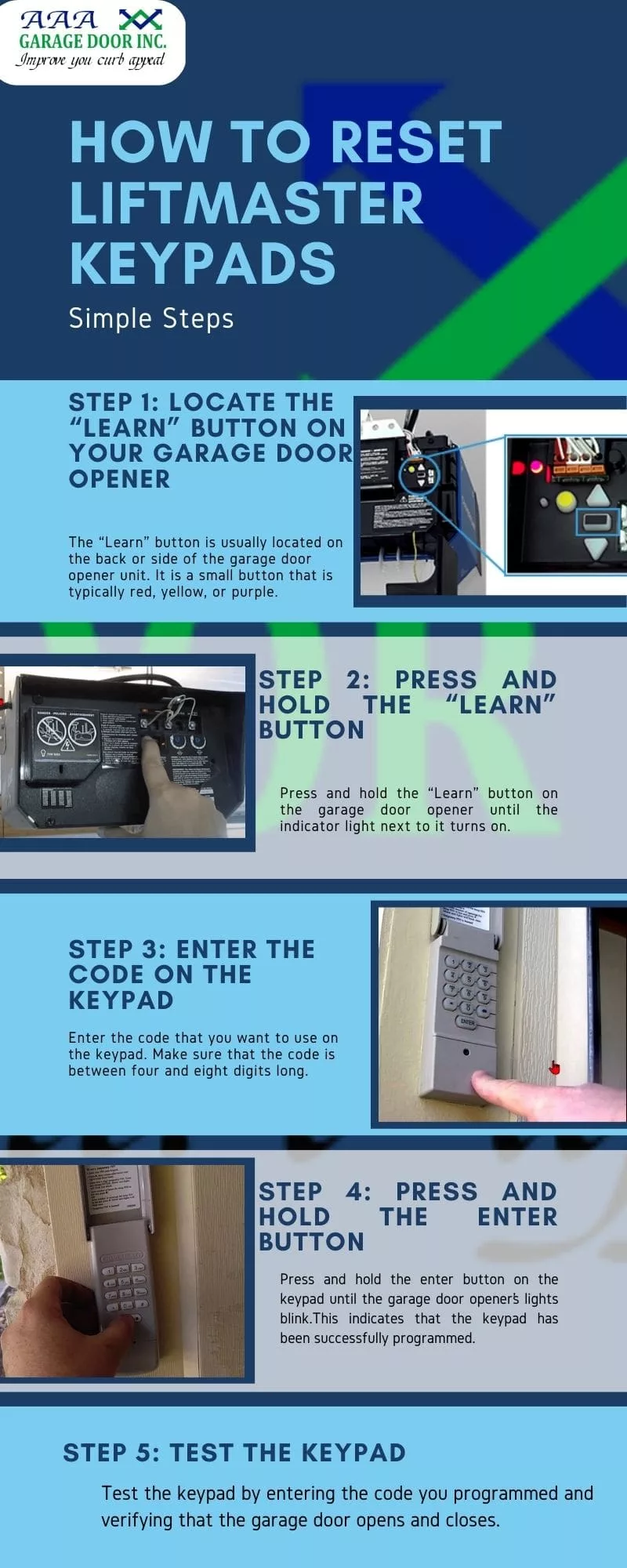 liftmaster keypad reset