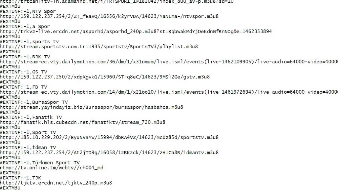 linki m3u dosyasına çevirme