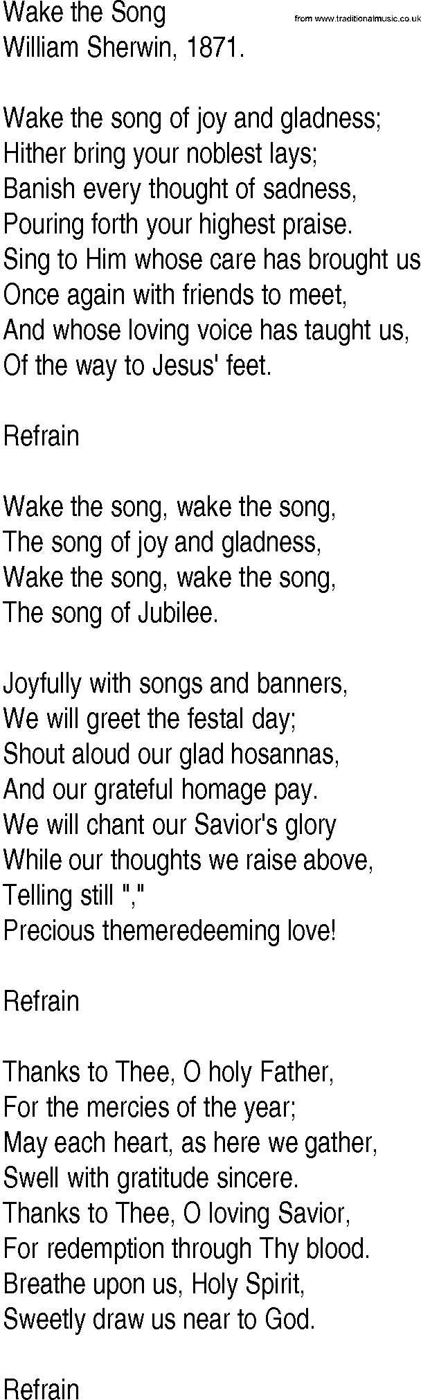 wake song lyrics