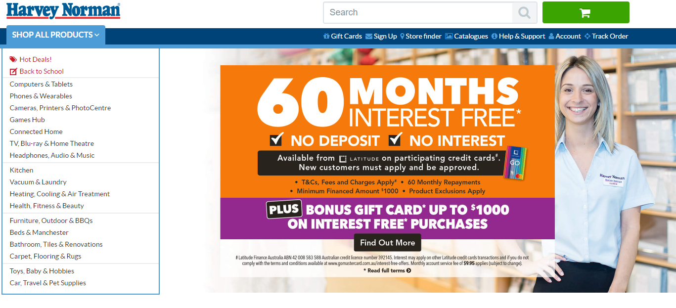 harvey norman 60 months interest free