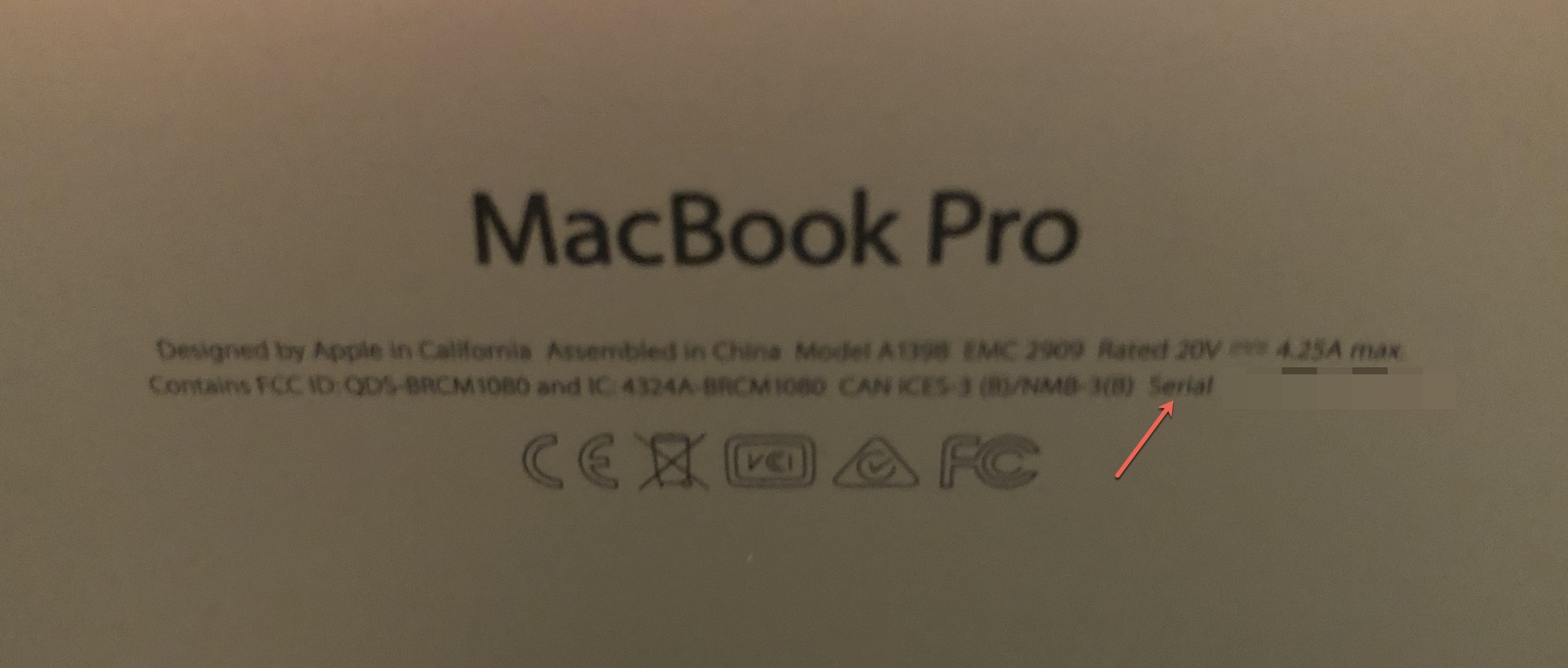 check macbook serial number