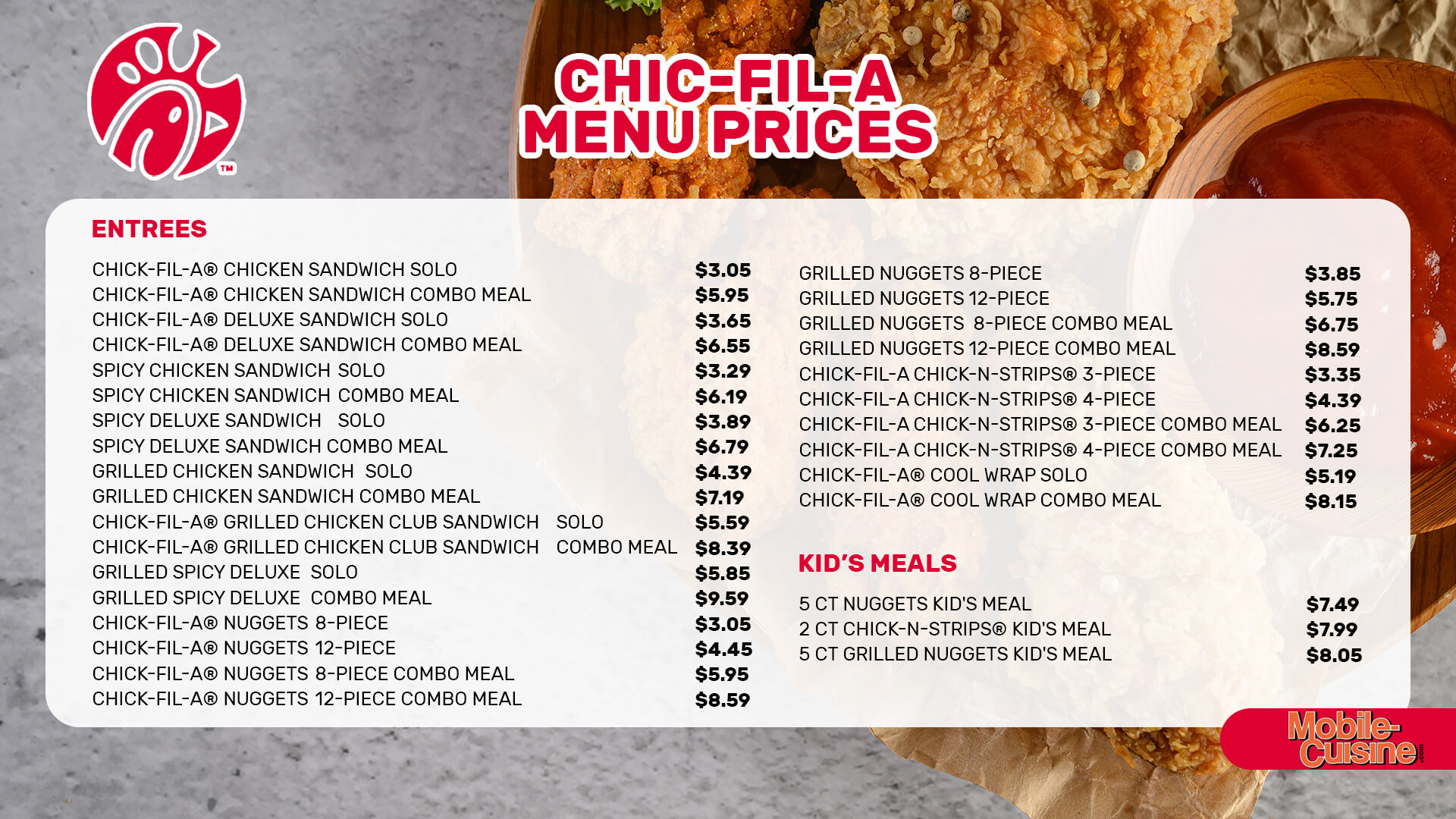 chick-fil-a menu