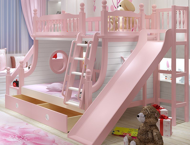 childrens bunk bed with slide