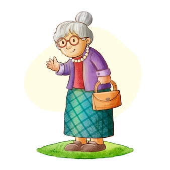 clipart of grandmother