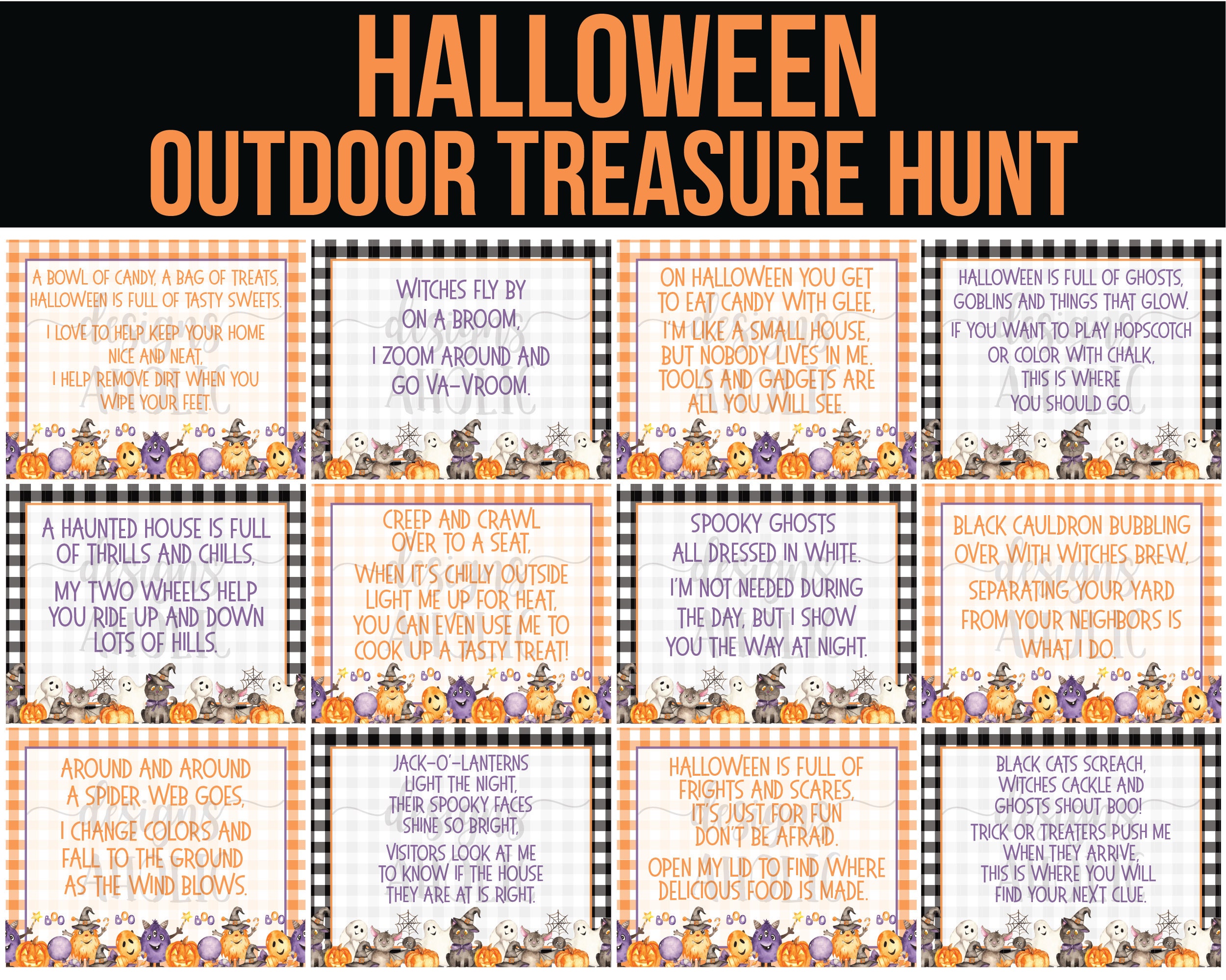 clues for a halloween treasure hunt