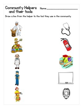 community helpers and their tools worksheets pdf