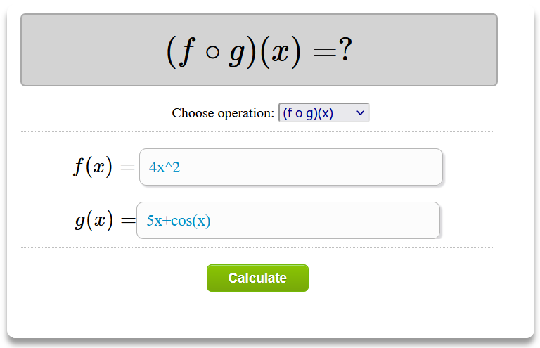 composition calculator functions