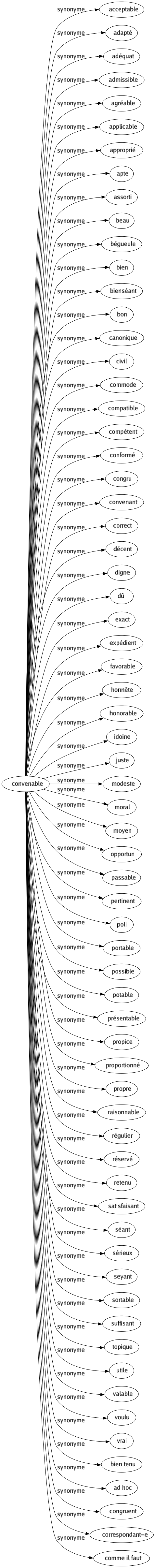 convenable synonyme