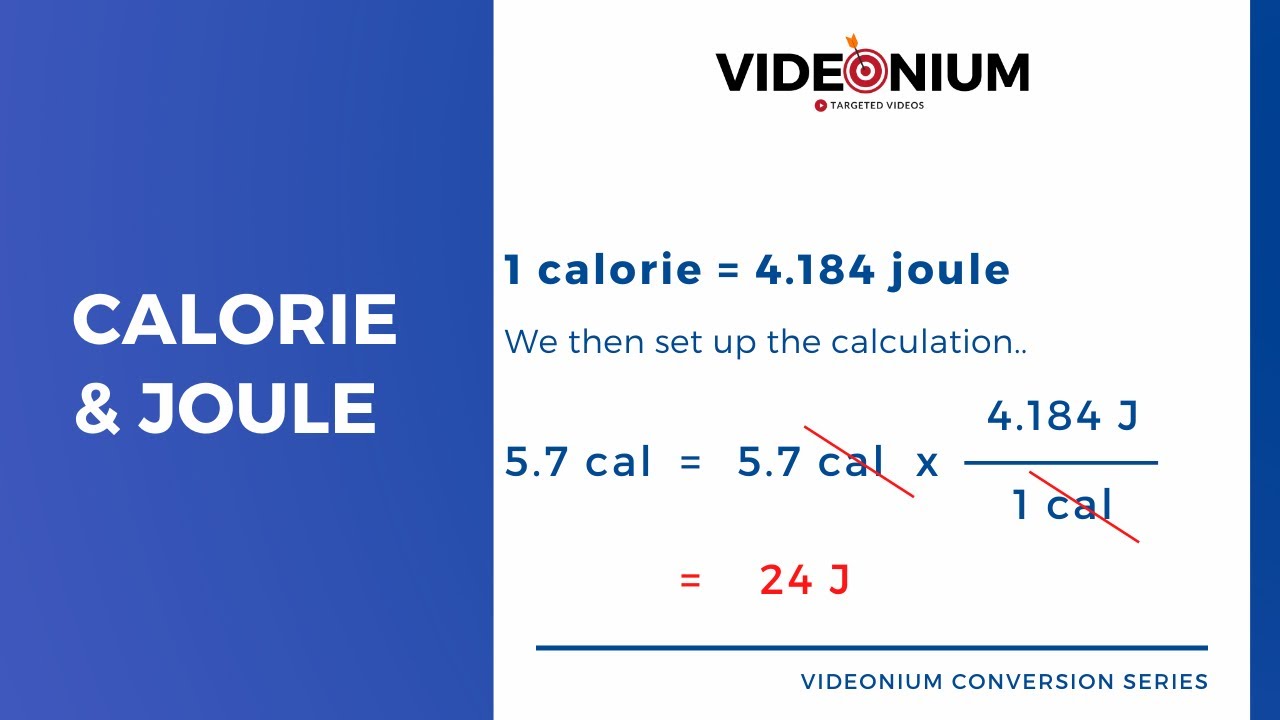 conversion of joules to calories