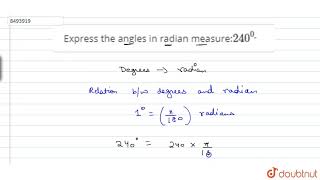 convert 240 degree into radian