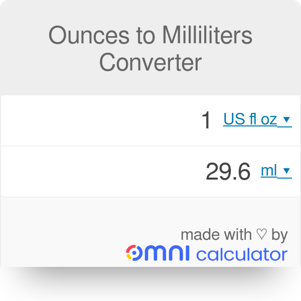 convert ml to oz